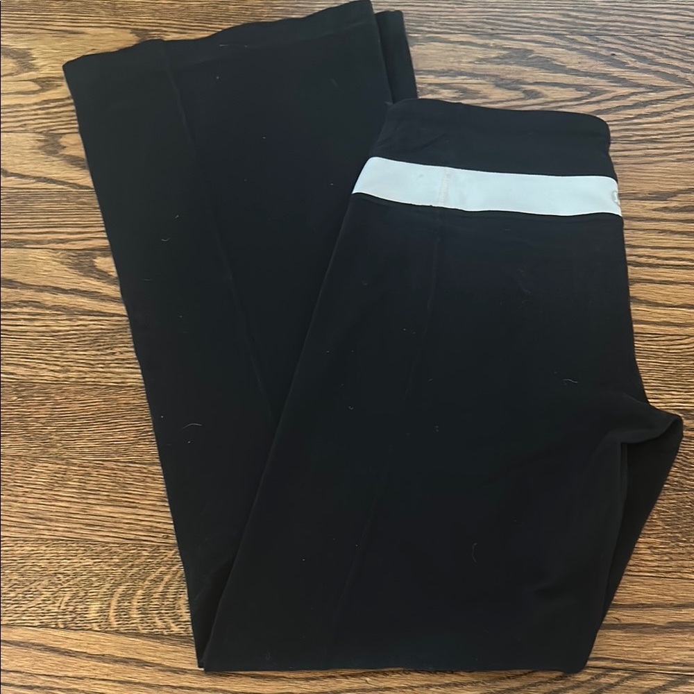 lululemon athletica Black Pants with White Stripe